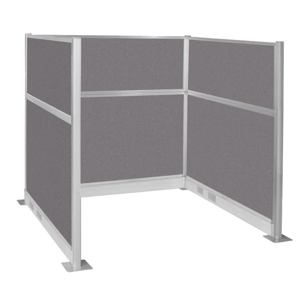 Pre-Configured Hush Panel Electric Cubicle (U Shape) 6' x 6' Slate Fabric